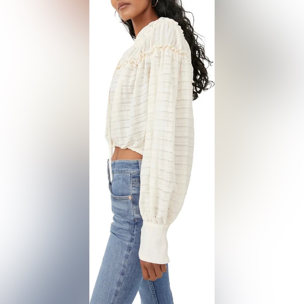 NWT Free People Hailey Crop Sleeve Blouse - Picture 8 of 8